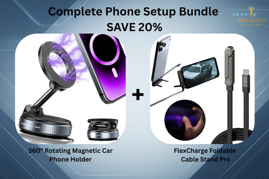 Complete Phone Setup Bundle – FlexCharge Charger + 360° Magnetic Phone Holder - Save 20%