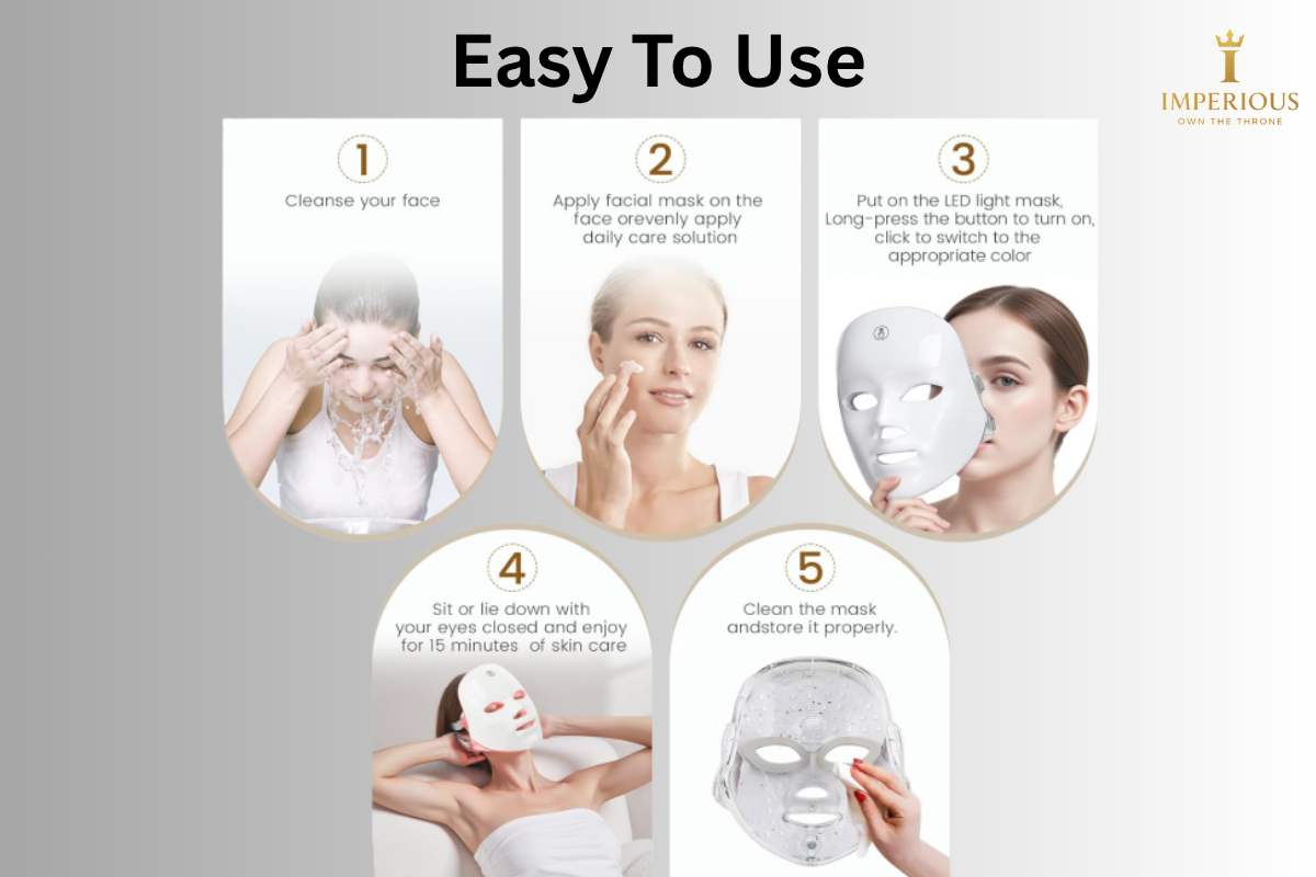LED Light Therapy Face Mask - 7 Colors Led Facial Mask Acne Wrinkle Removal Photodynamic Led Facial Mask Wireless Use