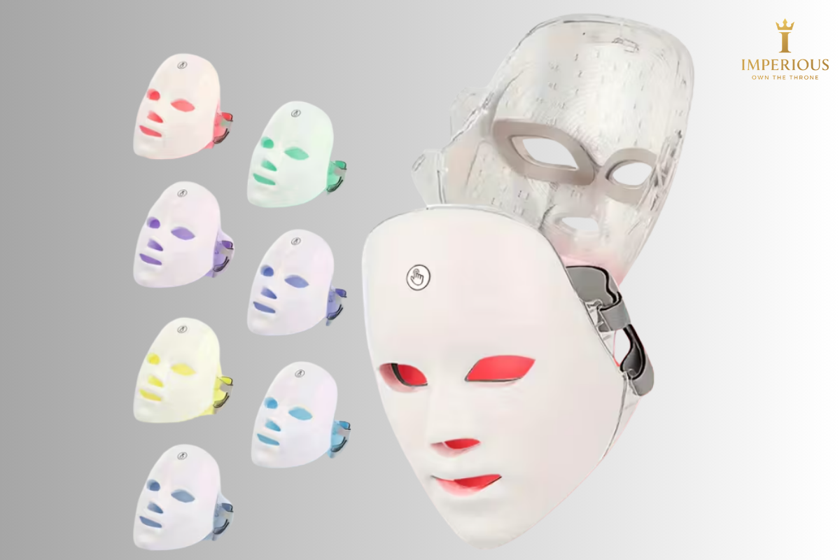 LED Light Therapy Face Mask - 7 Colors Led Facial Mask Acne Wrinkle Removal Photodynamic Led Facial Mask Wireless Use